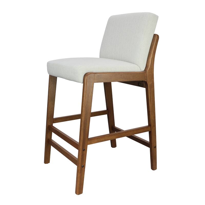 Christopher Knight Home - Eli Classic Wooden Upholstered Bar Stool with Padded Seat and Backrest