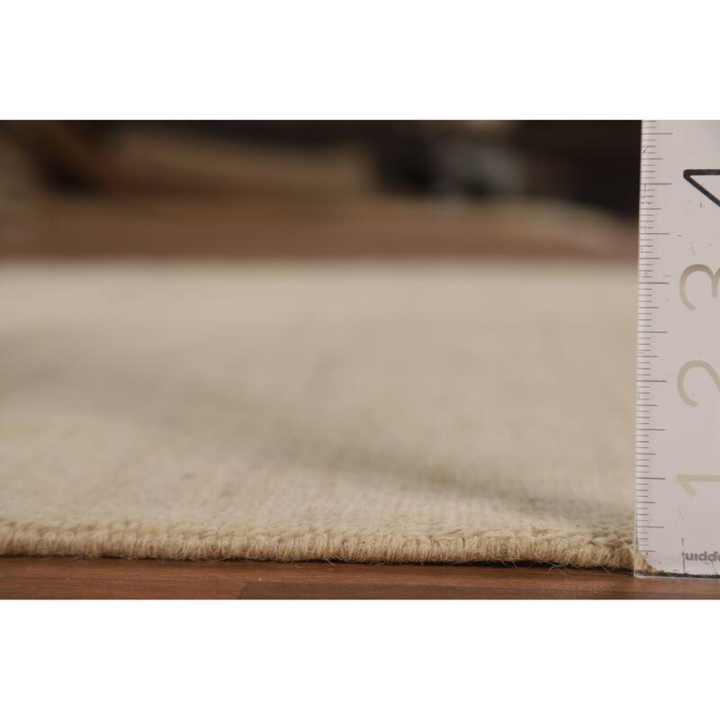 Gabbeh Oriental Area Rug Hand-Knotted Modern Beige Wool Carpet - 4'8" x 6'6"