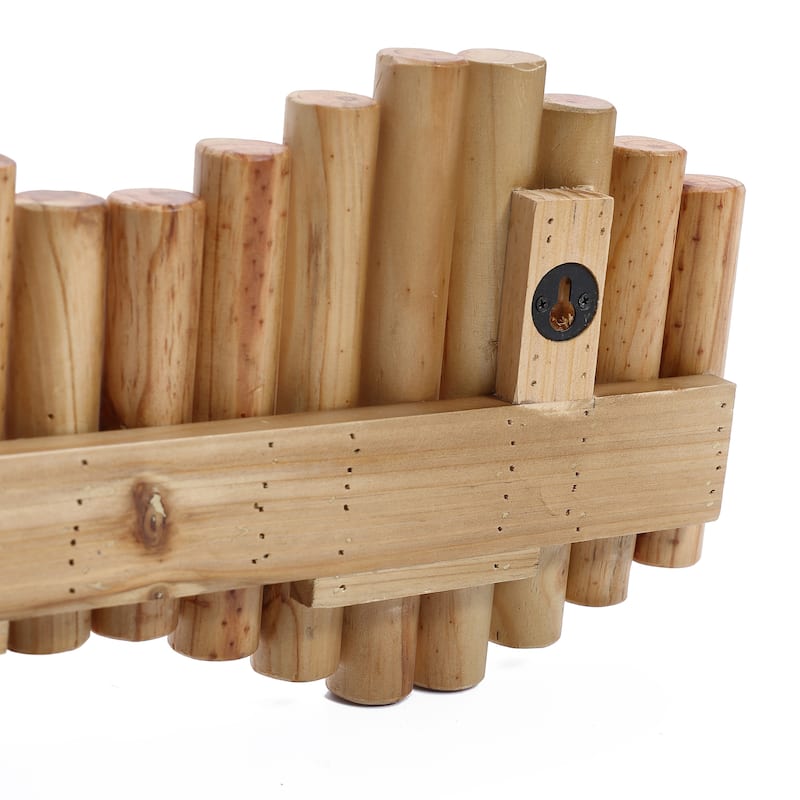 Natural Pine Wood Log Peg Wall-Mounted Coat Rack - 8.27" H x 28.27" W x 5" D