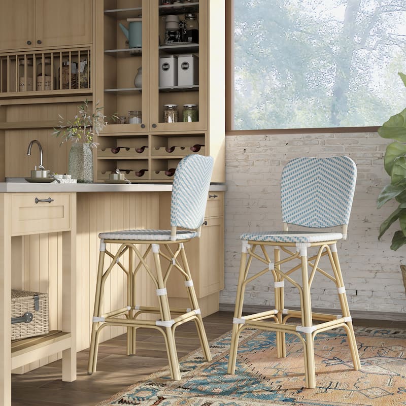 Stella Bohemian Natural Tone 30-inch Patio Bar Chairs (Set of 2) by Furniture of America - Set of 2