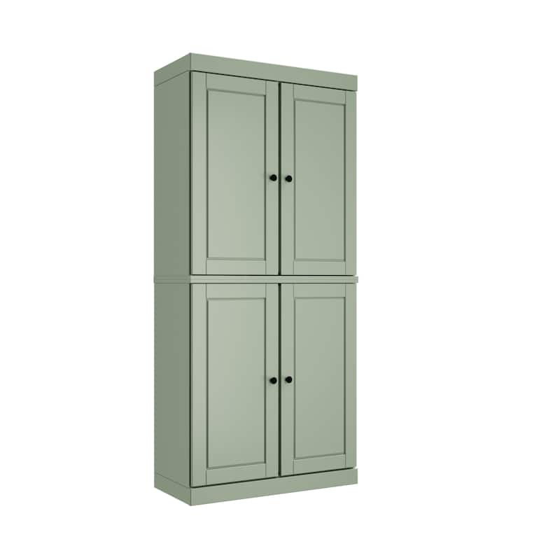 Palace Imports 100% Solid Wood Pantry Cabinet, Raised Panel Doors, Adjustable Shelves, 32" Wide, 71.5" Tall - 32" x 71.5"