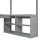 preview thumbnail 36 of 52, Solid Wood Loft Bed with Bulit-in U-shaped Desk and 2 Drawers, Full Size Loft Bedframe with Storage Shelves and Tri-fold Mirror