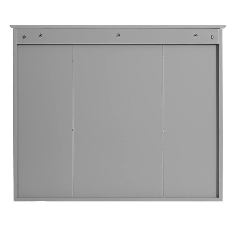 GDFStudio - Rivermont Modern Wall Mounted Bathroom Medicine Cabinet with Mirror and Open Shelves - 35'' x 28''
