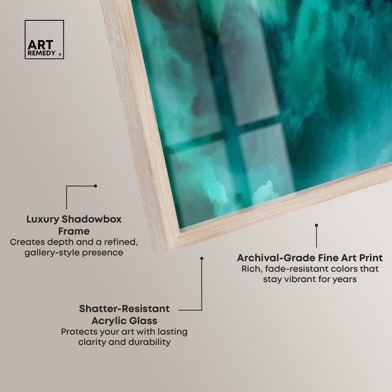 Textured Teal I Shadowbox by Art Remedy