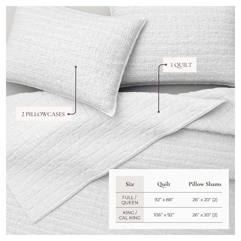 Linery & Co. Cotton Honeycomb Waffle Garment Washed Quilt Set