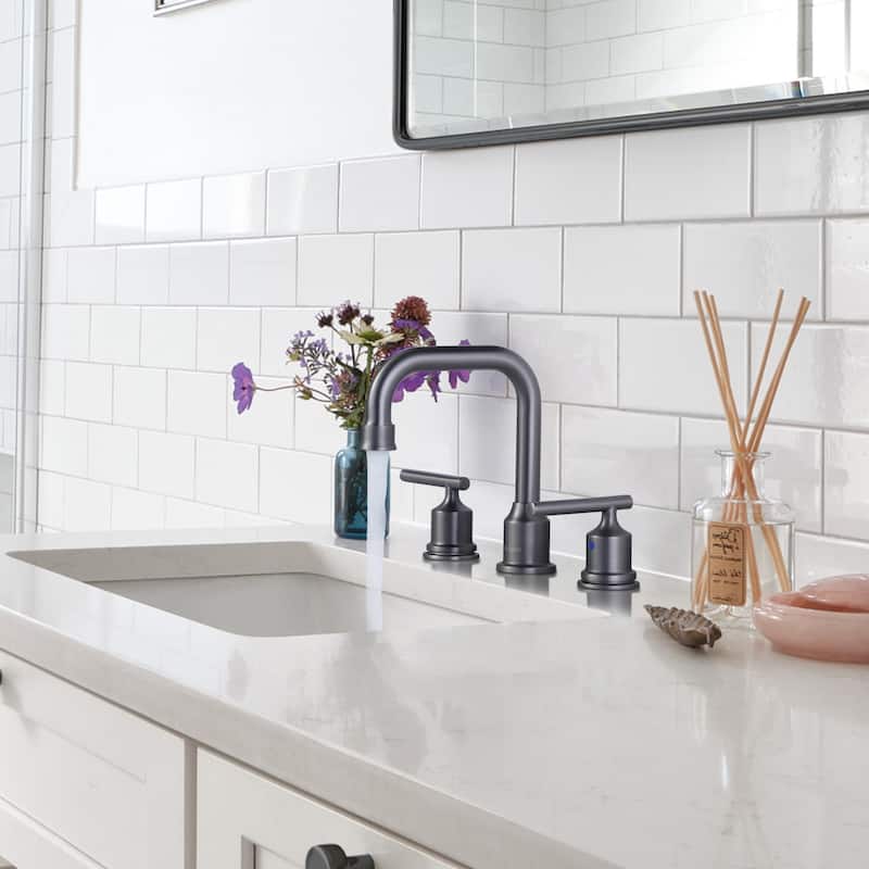 WOWOW Double Handle 8 in. Widespread Bathroom Sink Faucet