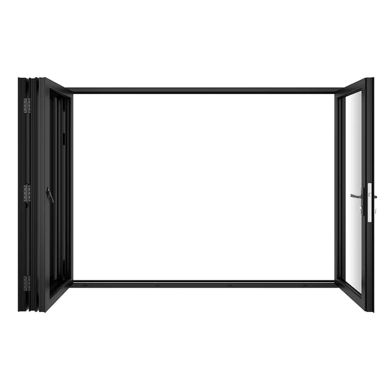 KaMic 120" x 80" 4-Panel Aluminum Patio Folding Door Right to Left-Outswing