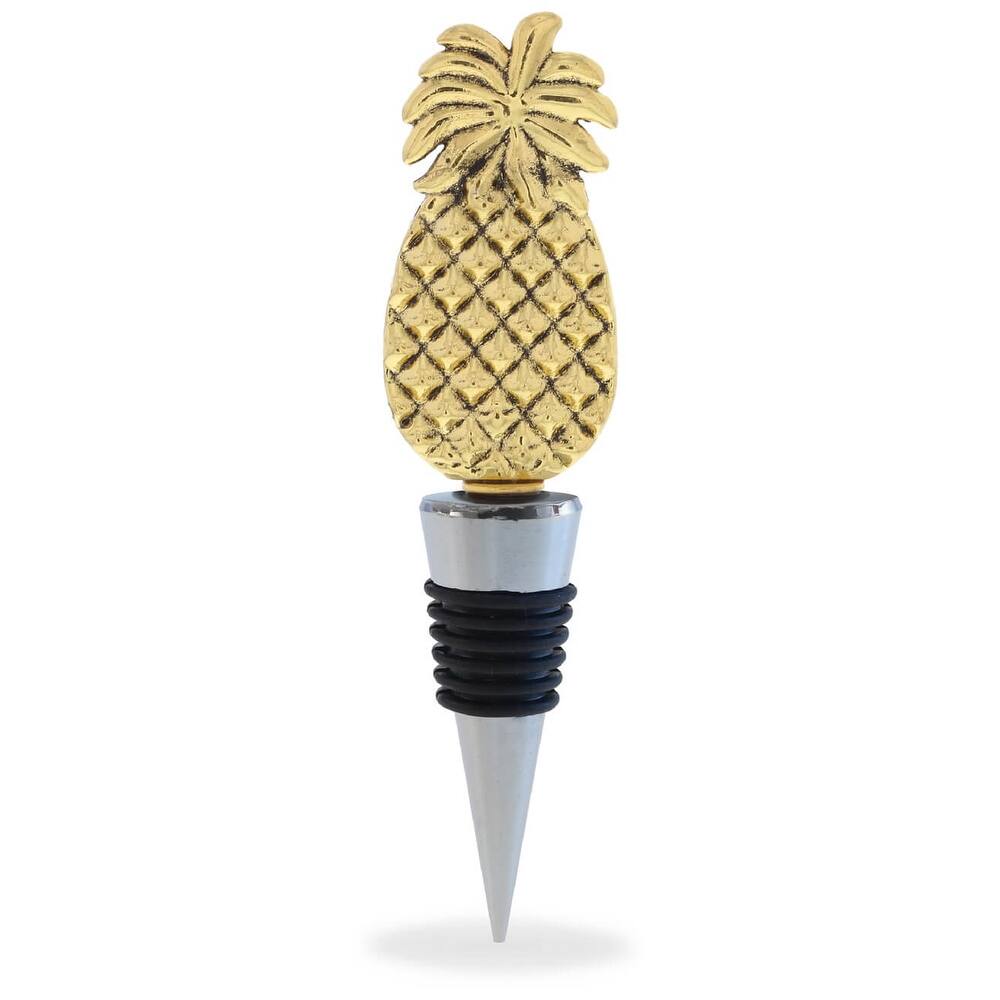 Cheers Gold Pineapple Metal Wine Stopper - Elegant Vacuum Seal