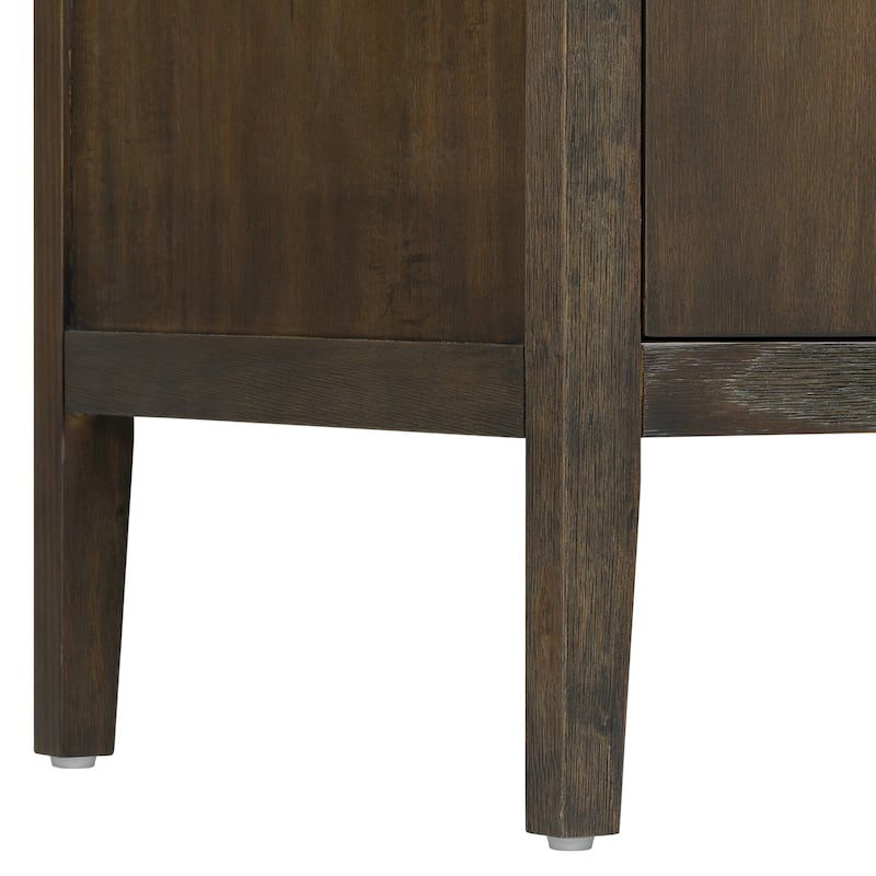 Farmhouse Sideboard Cabinet, Stylish Pine Veneer Design with Double Doors and Adjustable Feet for Storage