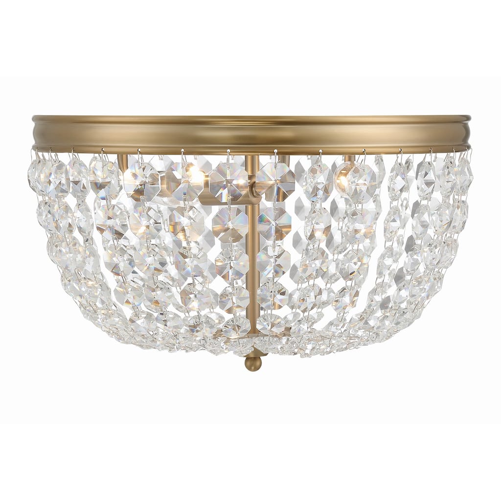 Nola 3 Light Vibrant Gold Ceiling Mount - 14.25"W x 8.5"H