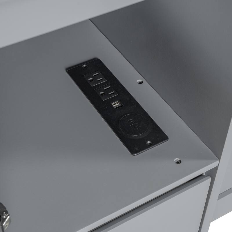 Modern Murphy Bed with Drawers, Cabinets, and USB Ports