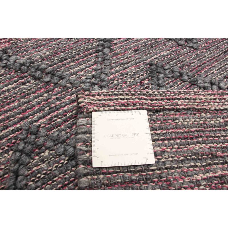ECARPETGALLERY Braid weave Sienna Grey Wool Rug - 5'11 x 9'2