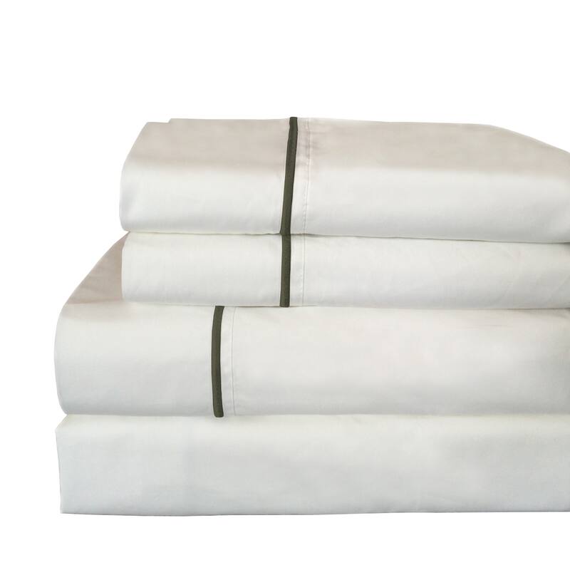 Percale Single Marrow Embroidery Bed Sheet Set & Pillowcase Pair