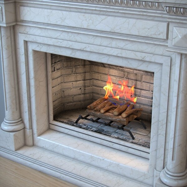 18 In Fireplace Grate Cast Iron Black Wood Log Burning Heater Accessory Fire Pit