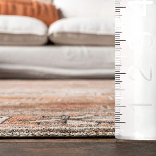 dimension image slide 1 of 2, Nuloom Emerson SpinClean Persian Machine Washable Area rug