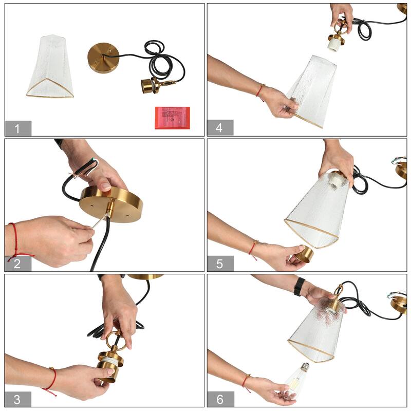 Modern 1-Light Teardrop Gold Pendant Light for Kitchen Island with Textured Glass Shade