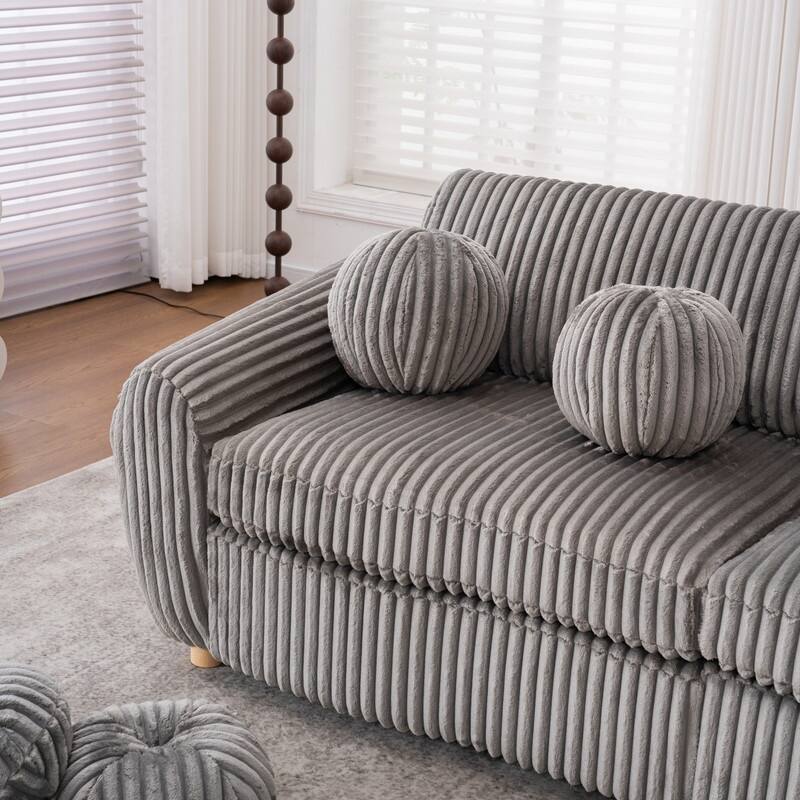 84.60" Chenille/Corduroy Upholstered Sofa