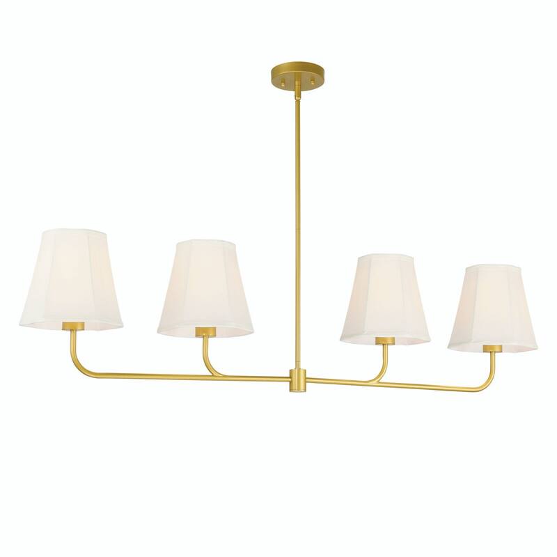Acroma 4 - Light Dimmable Gold Linear Chandelier Kitchen Island Chandelier - 4-light