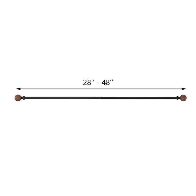 Acroma Adjustable Single Curtain Rod with Globe Ball Finial