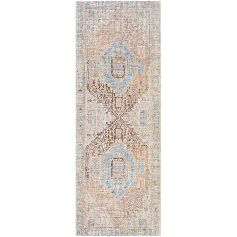 Livabliss Traditional Alanya Medallion Washable Area Rug