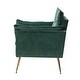 preview thumbnail 46 of 89, HULALA HOME 1ida Modern Velvet Tufted Accent Armchair with Gold Metal Legs
