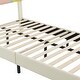 preview thumbnail 15 of 15, Full Size Mattress Foundation Rainbow Bed Wood Slat Support Kids Platform Bed Frame with Adjustable Headboard - Beige