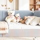 preview thumbnail 78 of 124, Bonwell Upholstered Teddy Fleece Montessori Floor Bed with Half-Enclosed & Curved Guardrails for Kids by GDFStudio