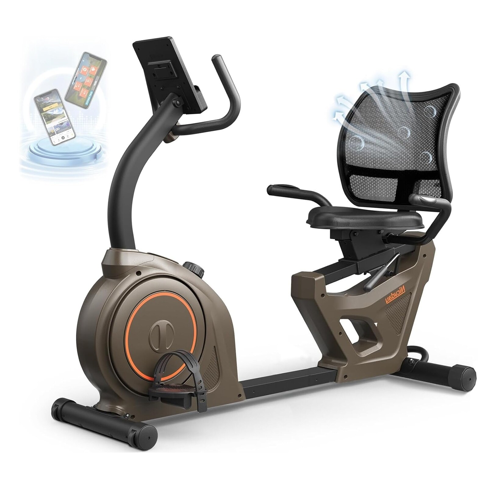 Recumbent Stationary Exercise Bike 400LBS Weight Capacity Magnetic Recumbent Bike w Smart APP LCD Monitor Heart Rate Handle Bed Bath Beyond 40335014