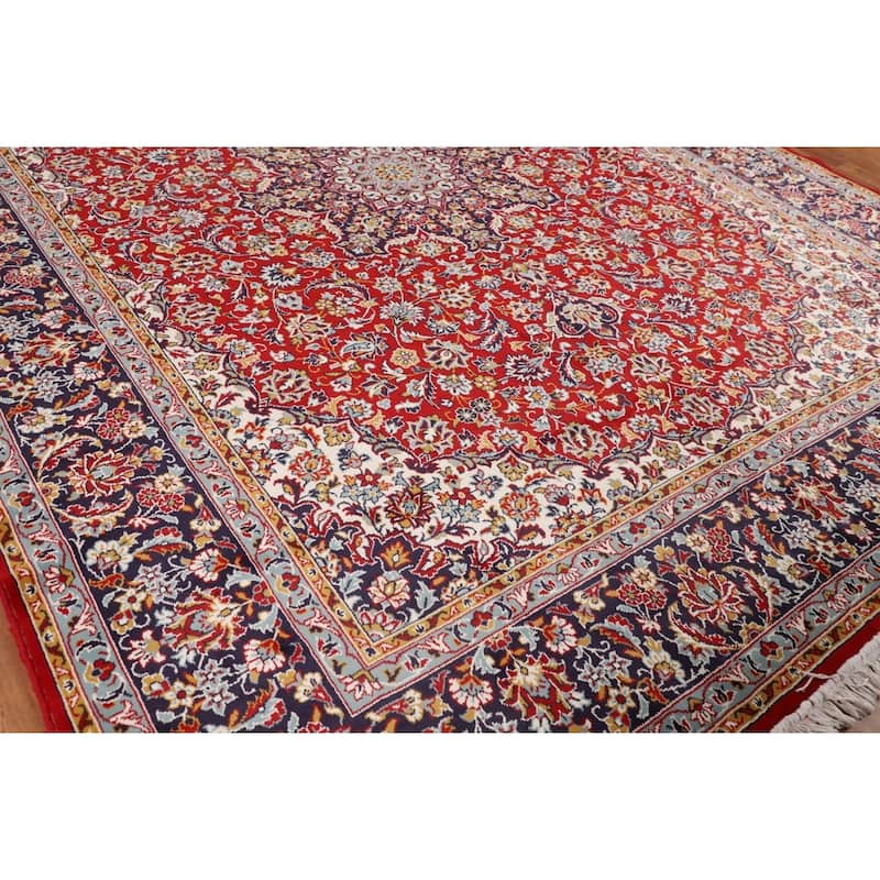 Traditional Kashan Turkish Area Rug Machine Made Living Room Carpet - 9'6" x 12'6"