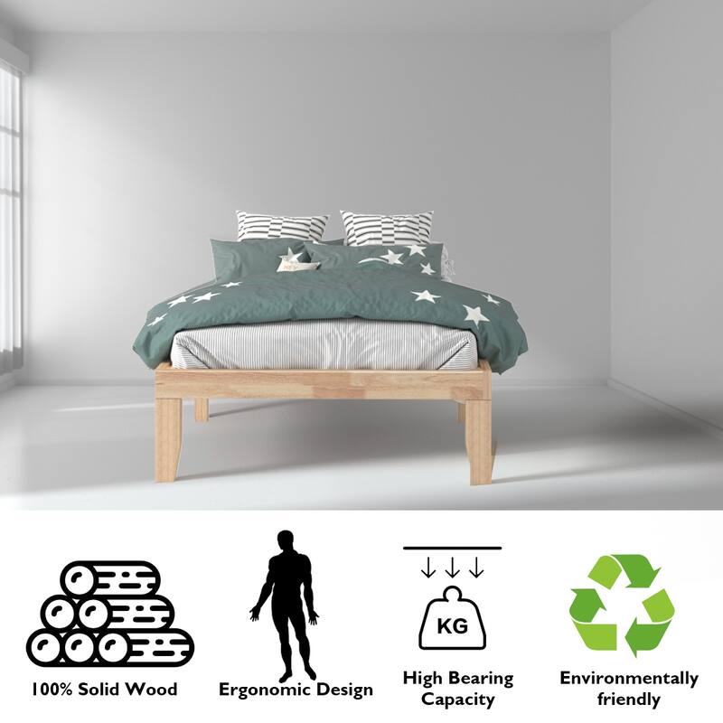 Gymax 14'' Twin Size Wooden Platform Bed Frame w/ Strong Slat Support