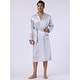 preview thumbnail 1 of 2, Men's Satin Robe Nightdress Sleepwear Pajama Dress Bathrobe Silver - M