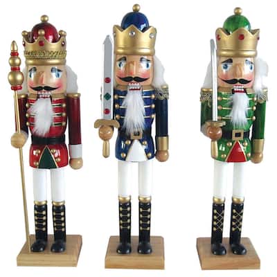 15 inch Royal King Nutcracker, Set of 3 - gold