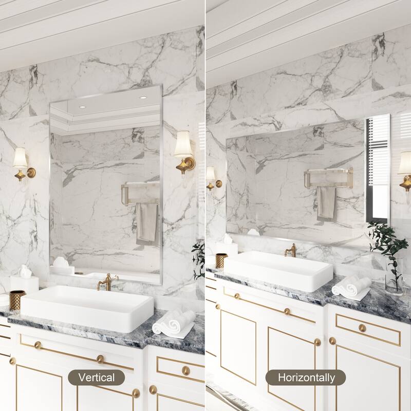 QuivaraView Wall Mounted Aluminum Frame Bathroom Vanity Mirror