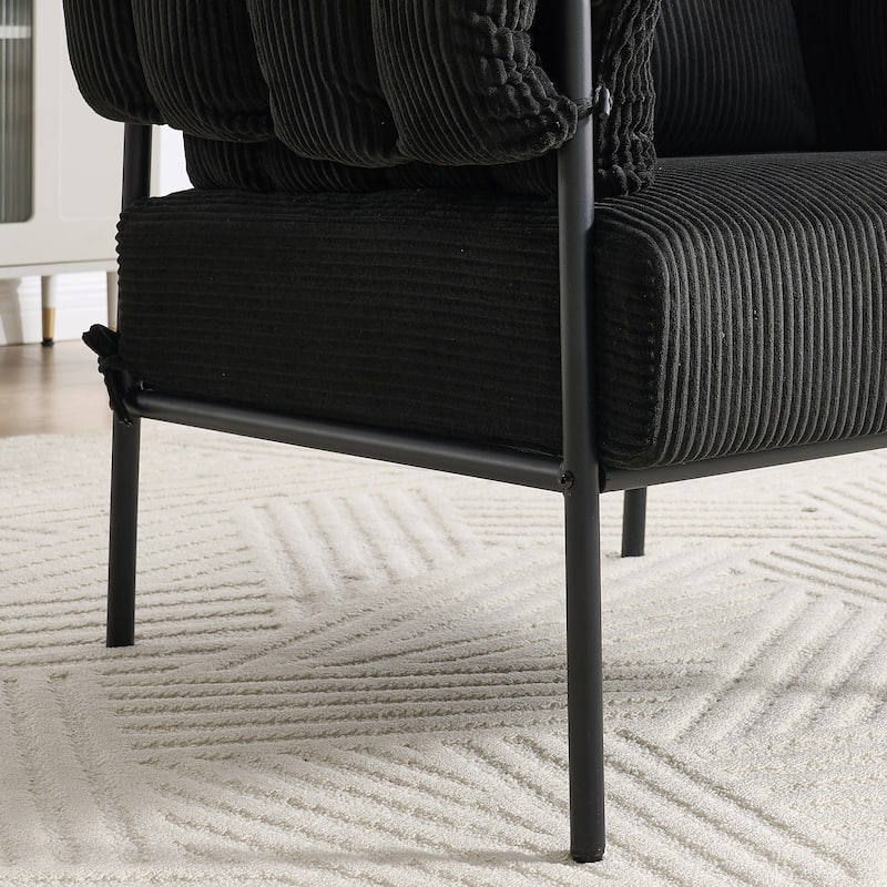 Black Simple Side Chair Office Chair Coffee Chair with Metal Legs, Padded Chair Reception Chair