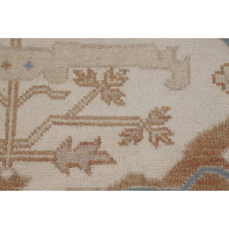 Transitional Oushak Indian Area Rug Handmade Wool Carpet - 8'1" x 10'0"