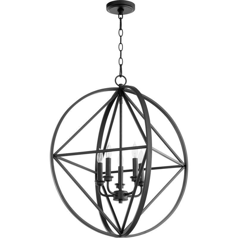 Quorum International 5 Light 24" Wide Pendant - Noir