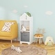 preview thumbnail 5 of 16, Kids Dollhouse Bookcase with Storage, 2-Tier Storage Display Organizer, Toddler Bookshelf with Collapsible Fabric Drawers