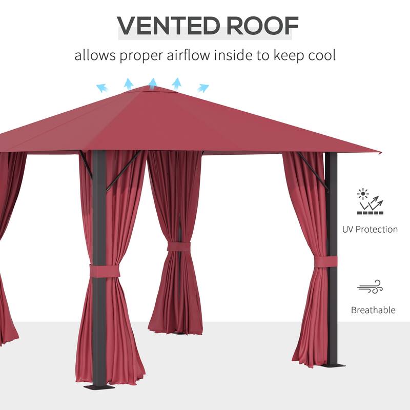Modern Patio Gazebo Canopy Shelte with Aluminum Frame and Vented Roof