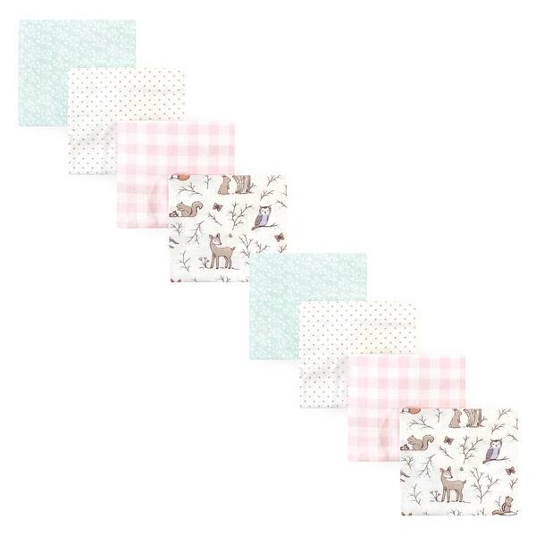 slide 1 of 1, Hudson Baby Infant Girl Cotton Flannel Receiving Blankets Bundle Set, Enchanted Forest, One Size - Enchanted Forest - One Size One Size - Enchanted Forest