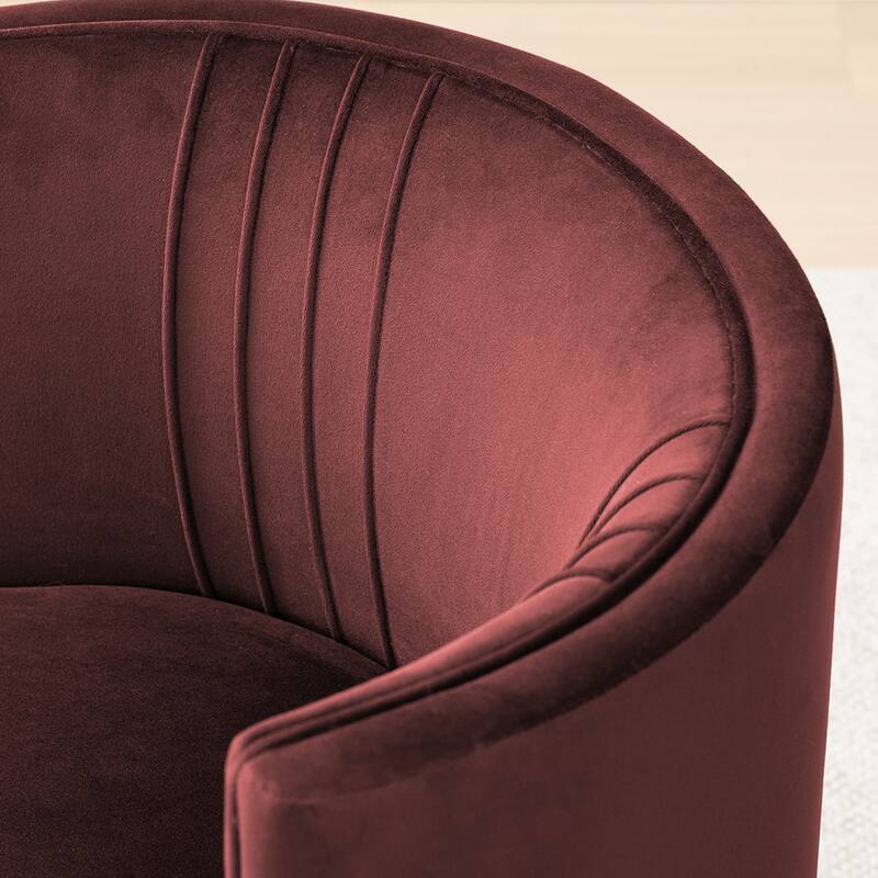 Velvet Swivel Dining Chairs with Rolling Casters, Upholstered Barrel Back Dining ArmChairs