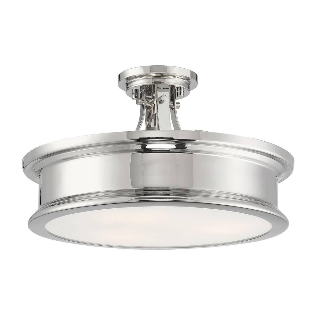 Savoy House Watkins 3 Light 16" Wide Semi-Flush Drum Ceiling Fixture