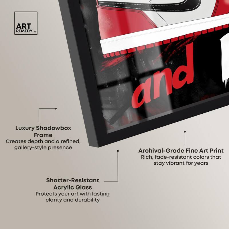 Hustle and Rise Sneaker Red Shadowbox by Art Remedy