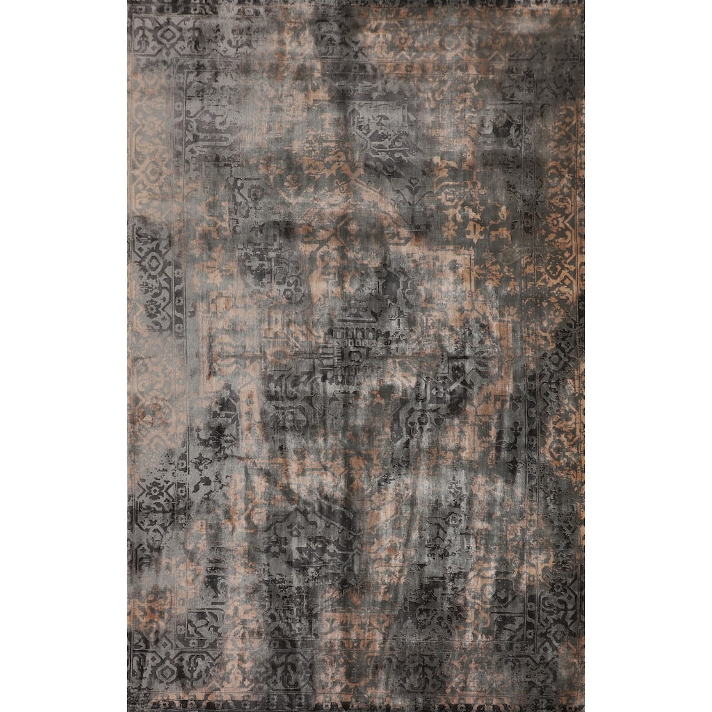 Contemporary Abstract Modern Area Rug Hand-Knotted Wool Carpet - 6'6" X 9'9"