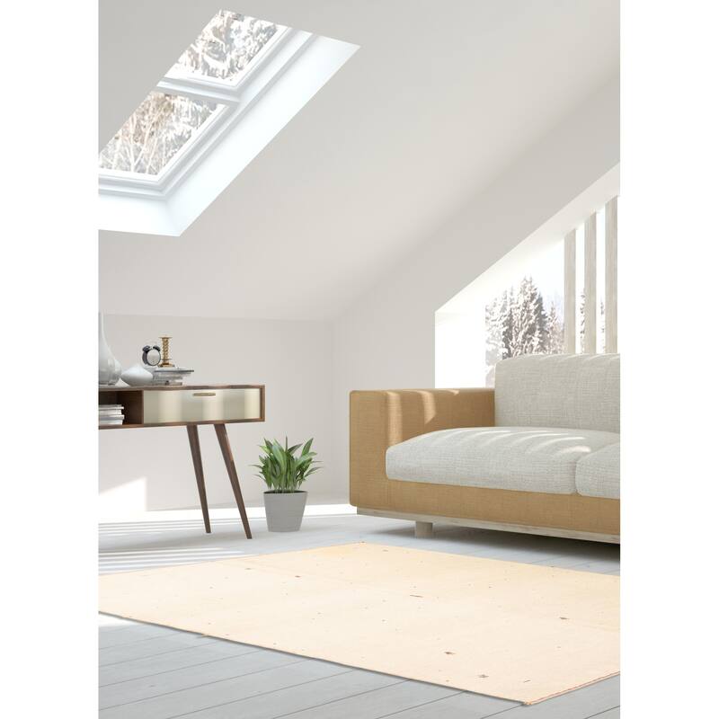 ECARPETGALLERY Flat-Weave Kashkuli Cream Wool Tapestry Kilim - 5'0 x 6'7