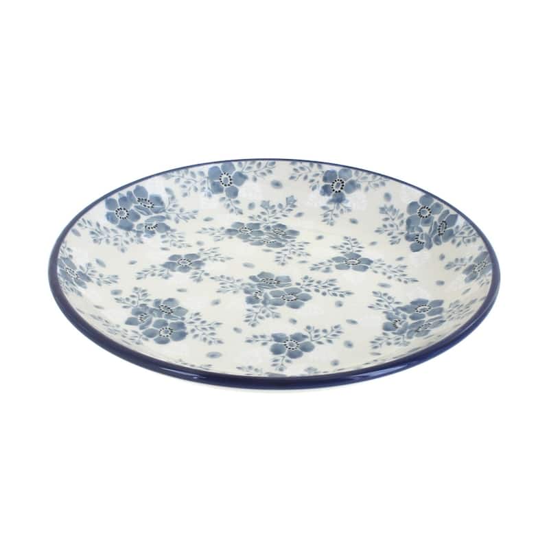 Blue Rose Polish Pottery Ceramika Artystyczna Dessert Plate - Blue Fleur