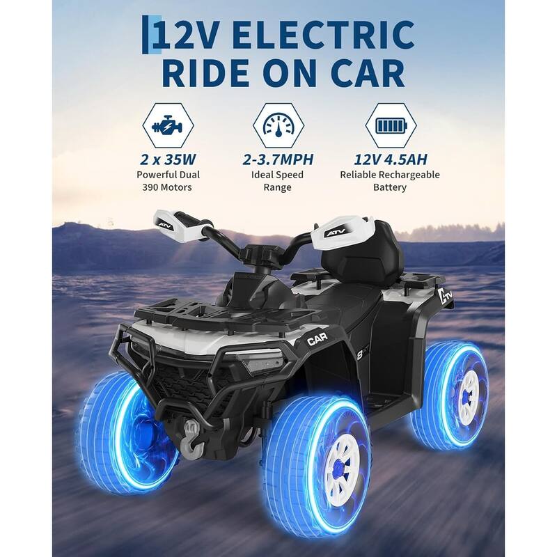 12V Electric Ride on ATV Car for Kids 3-8 Years Best Gifts