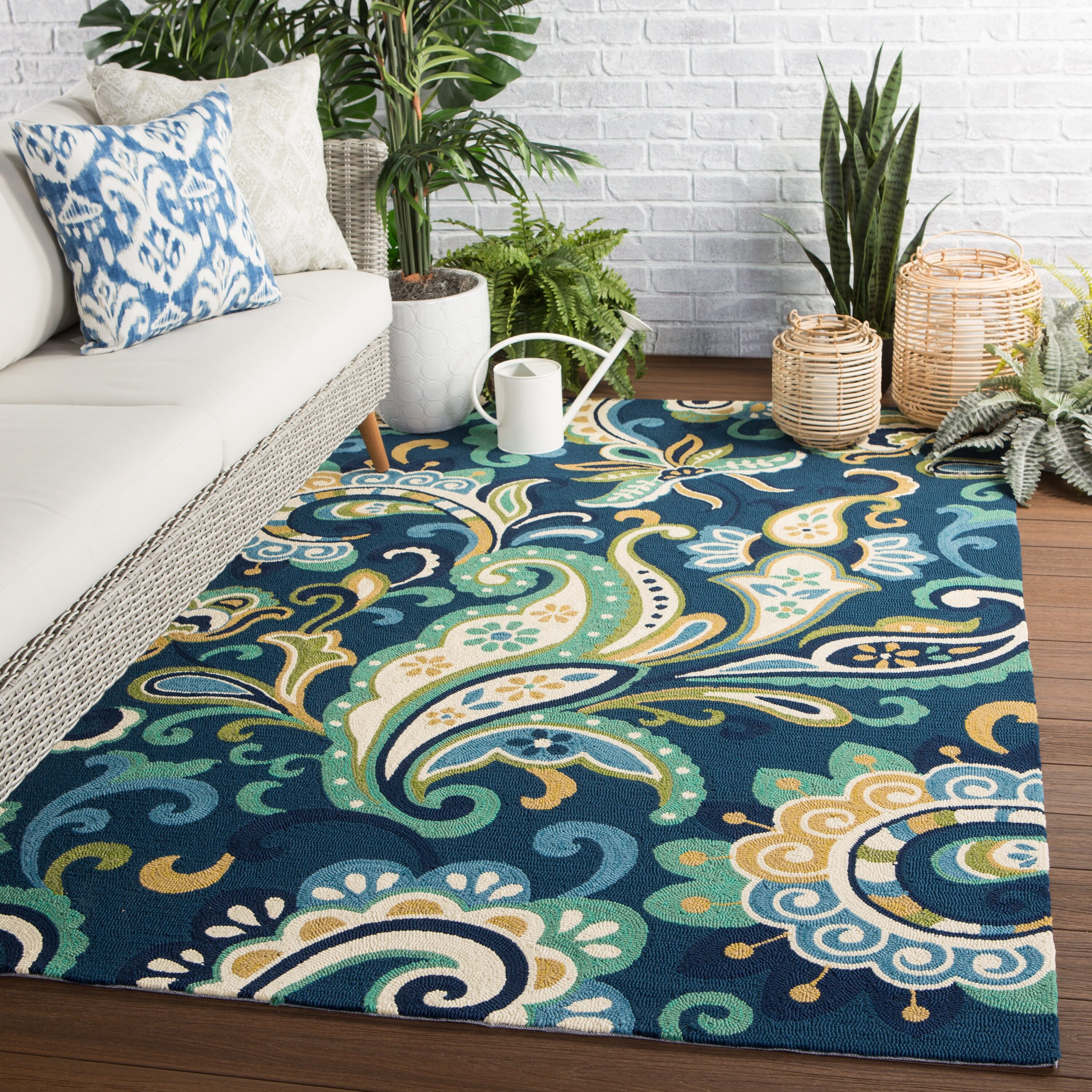 Elsita Indoor Outdoor Floral Area Rug Overstock 9213682