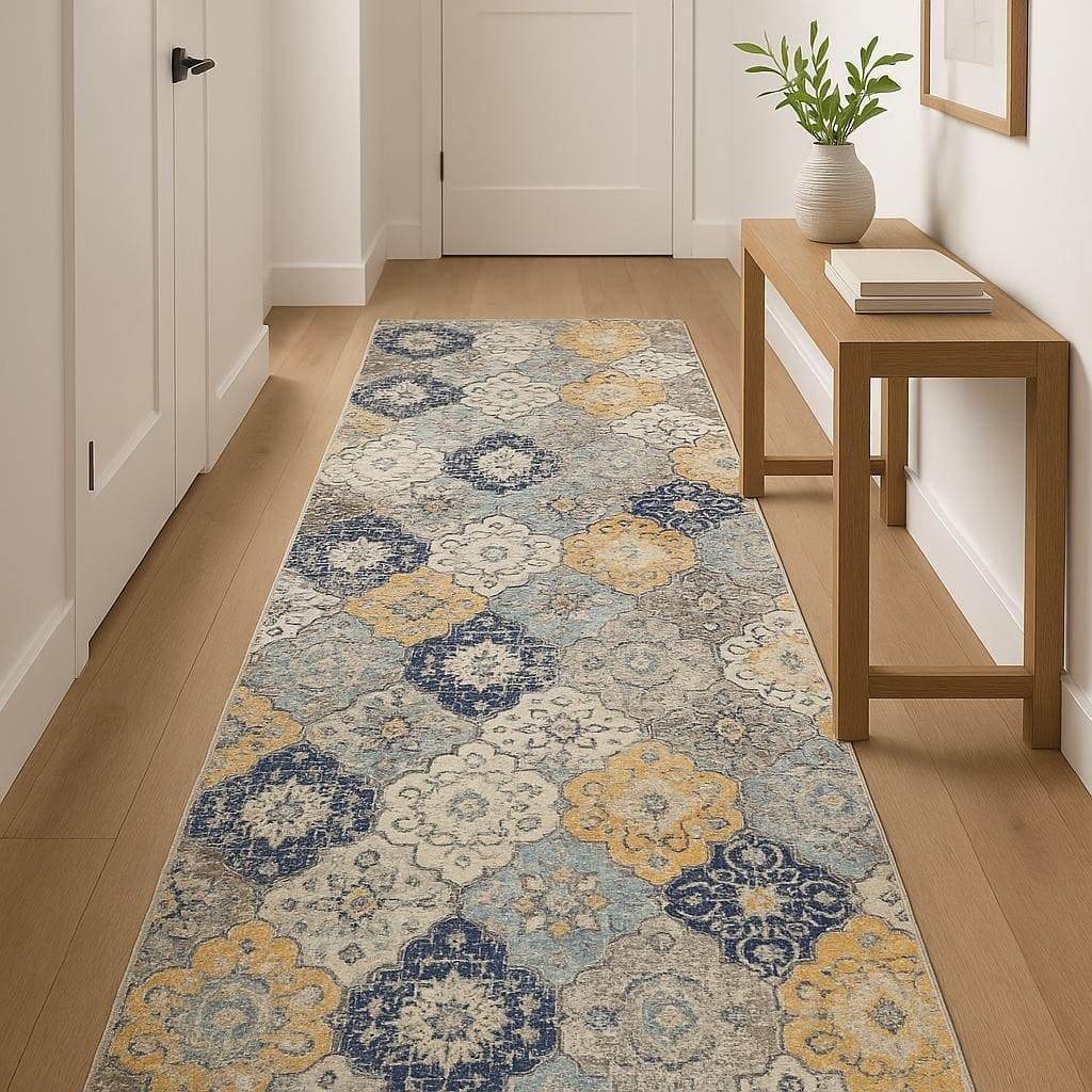 HomeRoots Abstract Modern Runner Area Rug