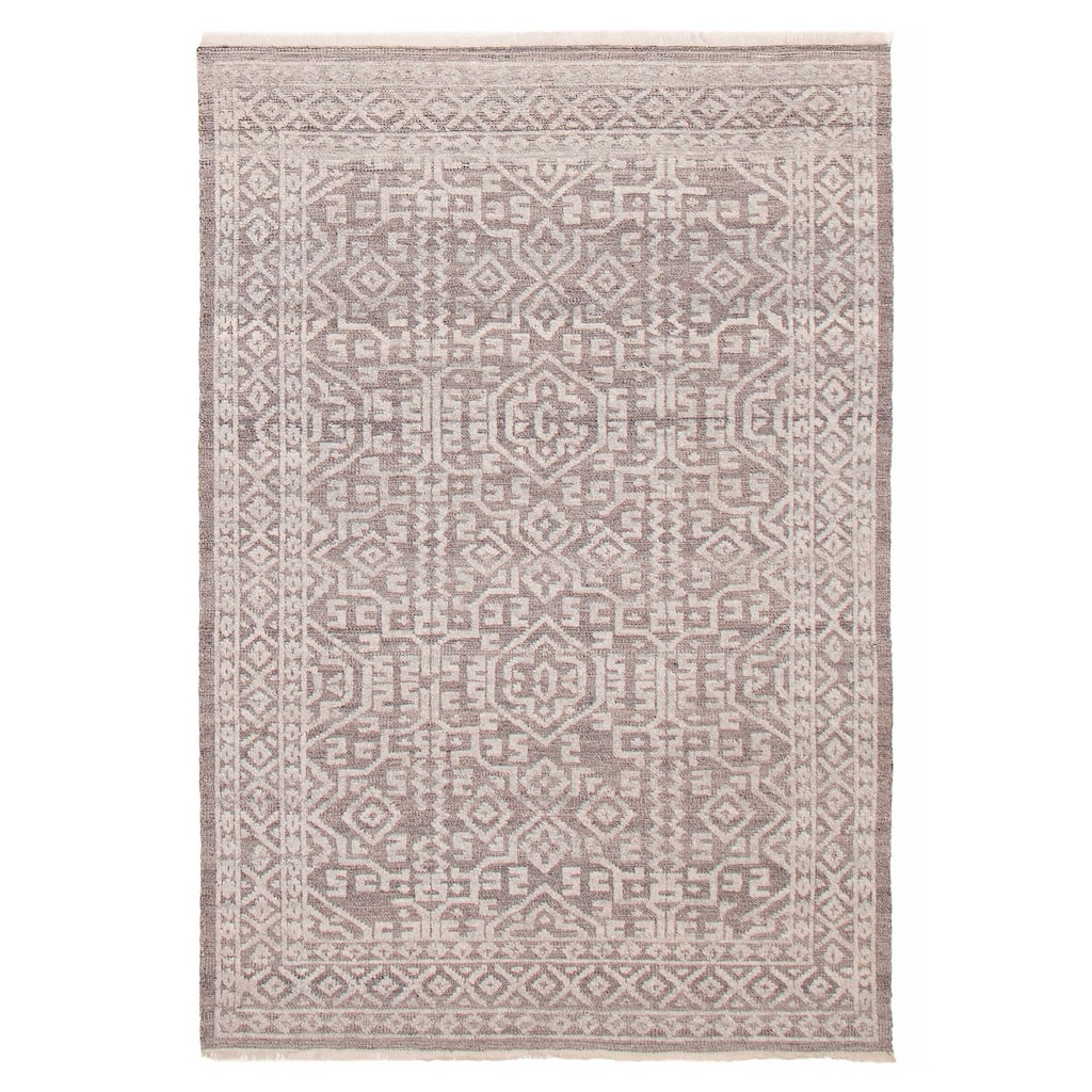 ECARPETGALLERY Hand-knotted Tangier Light Grey Wool Rug - 5'3 x 7'11
