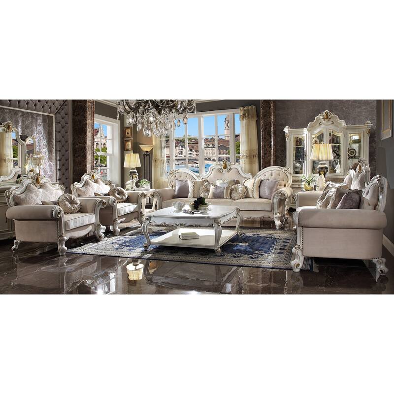 Deveraux Antique Pearl Oversized Sofa with 8-Pillow